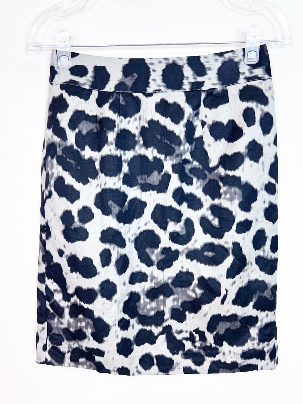 BANANA REPUBLIC GRAY NAVY ANINAL PATTERN PENCIL SKIRT SZ 00P